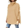 thumbnail image 1 of IMENGL Sweaters turtleneck batwing sleeve, Yellow M, Size M-2XL, 1 of 4