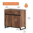 thumbnail image 4 of WAMPAT Storage Cabinet, Modern Sideboard with Adjustable Shelf and Metal Base, Coffee Bar Cabinet for Living Room, Dining Room, Brown, 4 of 6
