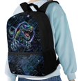 thumbnail image 4 of Uourmeti Cyber Dinosaur Print School Backpack, Lightweight Daily Backpack 17 Inch Smooth Zipper Polyester Backpack for Travel Daily Use, 4 of 6