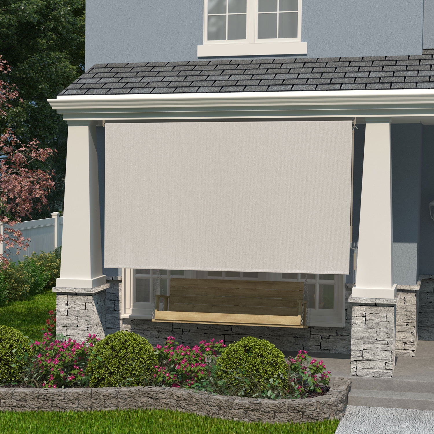 Coolaroo 96" x 72" Crank Operated Beige Roller Sun Shade