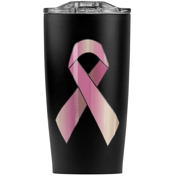 Breast Cancer Awareness Support Ribbon Stainless Steel 20 oz Travel Tumbler, Vacuum Insulated & Double Wall with Leakproof Sliding Lid | Great for Coffee/Hot Drinks and Cold Beverages