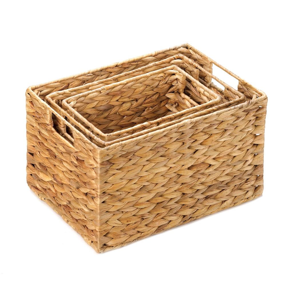 Woven Baskets For Storage Stackable Wicker Straw Set Of 3 Woven Baskets For Storage Stackable Wicker Straw Set Of 3 Com