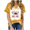 thumbnail image 1 of Top de manga corta con estampado de degradado Sexy de verano para mujer con cuello en V y estampado de día regular para mujer OAVQHLG3B Store lin121212, 1 of 4