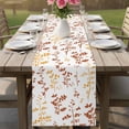 thumbnail image 4 of Orange Botanical Table Runner 36 Inches, Watercolor Spring Floral Summer Leaf Bed Runner Dresser Scarves Tabletop for Indoor Outdoor Parties/Ceremony/Banquet, 13"x 36", 4 of 8