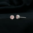 thumbnail image 3 of Rosec Jewels Round Morganite Solitaire Stud Earrings with Diamond (1.25 CT, AAA Grade), 10K White Gold, 3 of 8