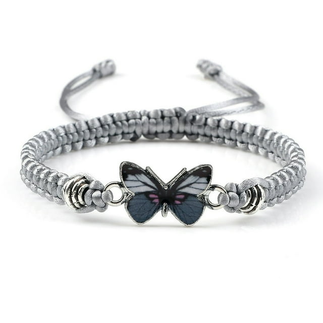 Butterfly Woven Bracelet For Women Adjustable String Butterfly Charm Bracelets Gift