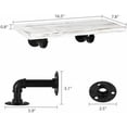 thumbnail image 3 of Set of 3 Floating Shelf Industrial Pipe Brackets Rustic Wall Mount Storage Shelf, 3 of 8