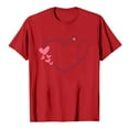 thumbnail image 4 of Chandails de la Saint-Valentin pour Femmes Col Rond Manches Courtes Mode T-Shirt à Imprimé Cœur Ample Léger Confortable Doux Chandail à Enfiler Ensembles Rouge TTG, 4 of 4