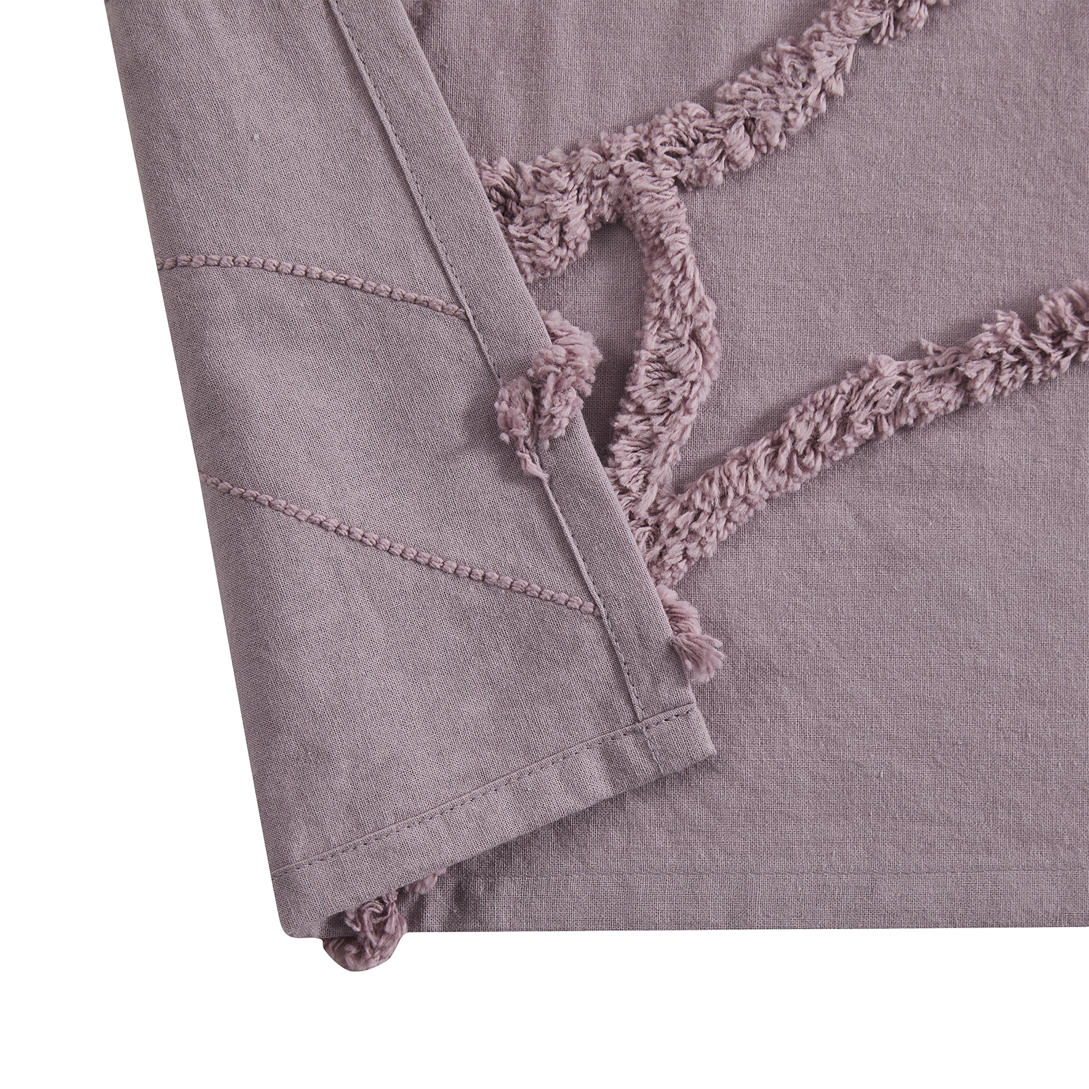 Beautiful Rose Pink Botanical Branch Chenille Cotton Shower Curtain by Drew Barrymore, 72" x 72"