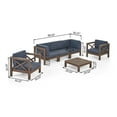 thumbnail image 3 of Christopher Knight Home Brava Outdoor Acacia Wood 6-piece Chat Set by  Gray Finish+Dark Gray, 3 of 5