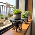 thumbnail image 2 of Bxaolu 1Pack Metal Plant Stands for Flower Pot, Heavy Duty Black Iron Potted Stand Holder, Indoor Outdoor Rustproof Metal Planter Container Round Supports Display Rack for Home Garden Decor, 2 of 7