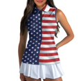 thumbnail image 3 of Whosucclay The American flag Golf Shirts for Women for Womens, Stretchy Zip Up Shirts Breathable Women's Sleeveless Golf Shirts for Fitness Outdoor Sports Running, 3 of 7