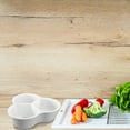 thumbnail image 3 of Plastic Household Double Layer Vegetable Basin Kitchen Vegetable Fruit Cleaning Storage Tray Drain Heighten Bottom Stable (Beige), 3 of 5