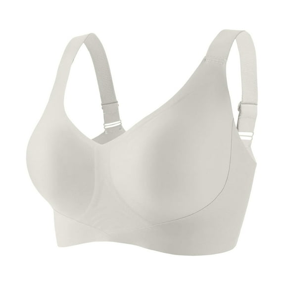 Bras for Women Large Breast Womens Seamless Wireless Sports Bra with Padded Cups Adjustable Straps for Active Wear Everyday Comfortable Bralette Gray L