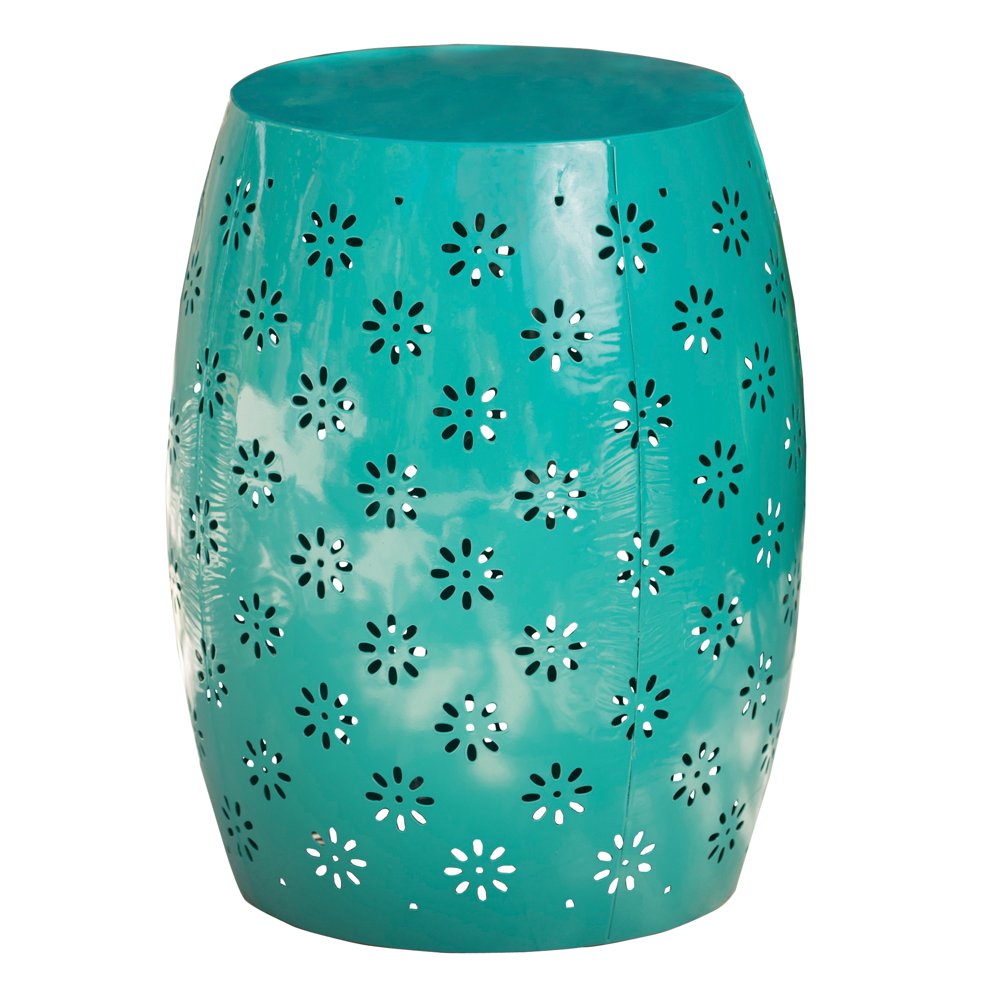 Ariella Outdoor 15" Iron Side Table, Teal