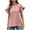 Pink, variant on Timegard Summer Tops for Women Round Neck Petal Ruffle Short Sleeve Loose Casual Solid Color Tee Blouse