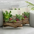 thumbnail image 3 of Fenyluxe Throw Pillow Covers Tropical Succulent Plant Pillow Cover Decorative Home Pillow Case Summer Leaves Green Theme Cushion Cover Decor Sofa Couch 20x20in, 3 of 5