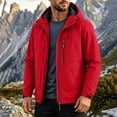 thumbnail image 2 of Sahpxhe Men's Hooded Softshell Jacket Waterproof Windbreaker Zip Up Warm Puffer Jackets Winter Travel Hiking Outerwear Red XXXL, 2 of 9