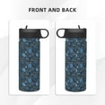 thumbnail image 3 of Honeii Winter Blue Forest Deer Print 18 oz Insulated Water Bottle with Straw Lid, Stainless Steel Sports Water Bottles, Double Walled Vacuum, Leak Proof, 3 of 8