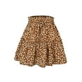 thumbnail image 2 of Gzhioc Women Mini A-line Skirt Floral/Leopard Print Drawstring Elastic High Waist Short Skirt Summer Fashion Casual Wild Skirt, 2 of 3