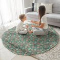 thumbnail image 3 of Green Christmas Floral Pattern Round Blanket,Comfortable Soft Flannel Throw Blanket,All Season,Warm Lightweight Blankets for Sofa Bed Couch Living Room Chair 60"x60", 3 of 5