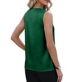 thumbnail image 5 of ctdiral Womens Satin V Neck Tank Tops Summer Sleeeveless Tanks Solid Color Loose Fit Tunic Tops Elegant Office Work Blouse Green S, 5 of 8