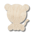 thumbnail image 2 of Unfinished Wood Etched Tiger Shape | Paint By Line Crafts 3" / 1/8", 2 of 2