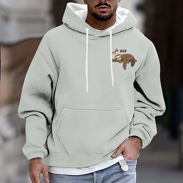 Dolkfu Sudadera con capucha para hombre, con estampado divertido, ropa casual holgada de estilo callejero para hombre. XL