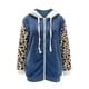 thumbnail image 5 of Pntutb, chaqueta informal de manga larga con capucha y cremallera de felpa con estampado de leopardo para mujer, chaqueta de retazos de Color sólido, prendas de vestir, abrigo, liquidación Pntutb Pntutb-2613, 5 of 5