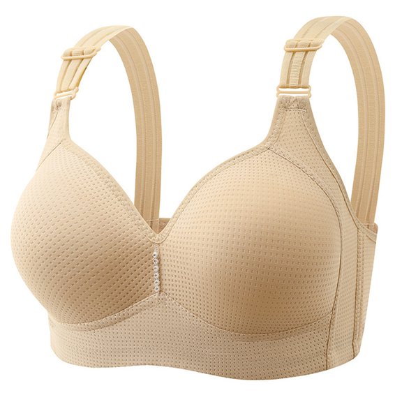 Sngxgn Women's Comfort Wireless, Comfort Full-Coverage Bra(Beige,36)