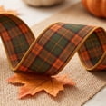 thumbnail image 6 of Cadancy Thanksgiving Ribbon 15ft Plaid Pattern Fabric Ribbon Wired Edge for Gift Wrapping Crafts Bow Making Wreath Seasonal Handmade Project Fall Decor, 6 of 6