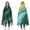 Teal Gold Marble-1, variant on Wearable Blanket,Blue Gold Marble Pattern Hooded Wearable Flannel Blanket for Adults & Teens,Winter Poncho Shawl Wrap Cape Cozy Anti-Pill,50"x60"