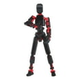 thumbnail image 2 of T13 Action Figure Set, 3D Printed Titan 13 Robot Movable Action Figure with Wings 4 Types of Weapons and 6 Types of Hands, Dummy 13 Action Figure，Lucky 13 Action Figure (Black Red), 2 of 6