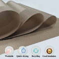 thumbnail image 5 of Howarmer Vinyl Woven Placemats for Dining Table, 12x18 Inch Rectangle Washable PVC Placemats Anti-Slip Heat Resistant Kitchen Table Mats Easy to Clean, Quick Drying - Set of 4, Brown, 5 of 6