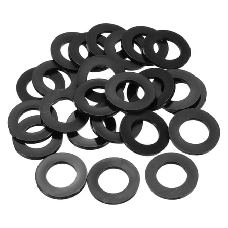 25Pcs M20 Nylon Flat Washers Plastic Washer 20mm ID 35mm OD 3mm Thick, Black