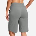 thumbnail image 5 of HongQid Women's Bermuda Long Shorts Knee Length with Pockets High Waisted Shorts for Women Lounge Walking Athletic, 5 of 9