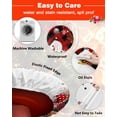 thumbnail image 3 of Round Tablecloth with Elastic Christmas Snowman Silver Pine Leaves Black Red Buffalo Plaid Waterproof Table Cover Wipeable Fitted Table Cloths for 55"-60" Round Tables Dining Kitchen, 3 of 6