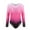 Pink, variant on 5-12T Girls Gymnastic Leotard Kids Sparkly Diamond Gradient Ballet Dance Suit Long Sleeve Dancewear