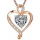 thumbnail image 1 of Heart Necklaces for Women 925 Sterling Silver Pendant Jewelry Necklace Silver Rose Gold Love Birthstone Necklace for Her Girlfriend Wife Valentines Da, 1 of 4
