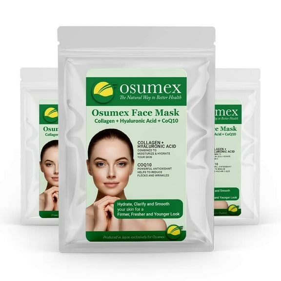 Osumex Perfecting Face Mask 3 Pack (New and Improved Formula) - Hydrating Collagen Face Masks, Moisturizing Face Mask, Sheet Face Masks, Anti Aging for Dry Skin, Sheet Masks Skincare