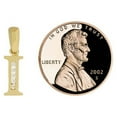 thumbnail image 5 of 14k Yellow Gold, Small Initial Capital Letter I Pendant Charm Created CZ 5mm Wide with 20" Dainty Neck Chain, 5 of 8