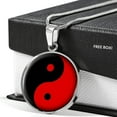 thumbnail image 4 of Collier Yin Yang Pendentif Cercle Noir et Rouge en Acier Inoxydable Ou or 18 Carats 18-22", 4 of 7