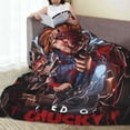 thumbnail image 3 of Lsque Chucky Pattern Fuzzy Fleece Throw Blanket Extra Large,Super Soft,Fluffy and Warm Blankets for Couch,Bed,All Season Use (50"x40"), 3 of 7