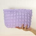 thumbnail image 4 of Unique Bargains Bubble Cloud Cosmetic Bag Zipper Checkered Makeup Bags Lipsticks Purple, 4 of 7