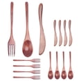thumbnail image 1 of Juego de Cubiertos Cuchillo Tenedor Cuchara Madera 15 Piezas, Utensilios Cena Madera, Vajilla Cocina, 1 of 5
