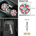 thumbnail image 7 of Yuyamidu Hibiscus Front Car Seat Covers Full Set of 12 Flower Steering Wheel Cover Seatbelt Strap Pads Armrest Pad Trash Can Mount Phone Pocket Cup Holders Rearview Mirror Cover Keychain, 7 of 7
