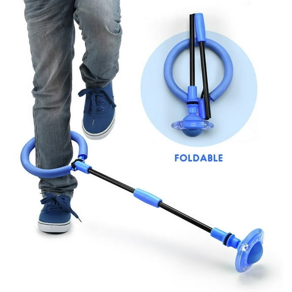 Mumba Kids Foldable Ankle Skip Ball Flash Jump Colorful Sports Swing Ball, Fitness Jump Rope Fat Burning Game for Adults and Children (Navy)