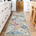 thumbnail image 2 of Hasoo 2' x 6' Runner Rug, Traditional Medallion Rug, Machine Washable Carpet, Orange, 2 of 6