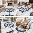 thumbnail image 5 of 6'x9' Area Rugs, Navy Blue Retro Coastal Indoor Outdoor Area Rug for Living Room Bedroom, Nautical Summer Vintage Rudder Washable Bathroom Rugs Kitchen Floor Carpet Mats Home Decor Aesthetic, 5 of 8