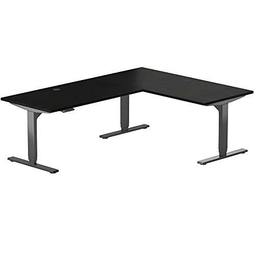 En Forme de L Debout Desk 78 "x48", Coin Hauteur Réglable Électrique Desk. Triple Moteur. 3 Étapes. Compatible avec les Accessoires Grands Bureaux Debout